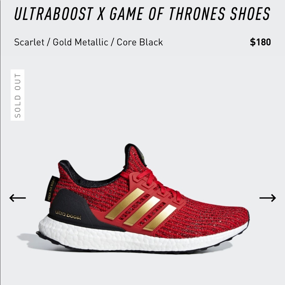 ULTRABOOST X GAME OF THRONES SHOES size 7.5